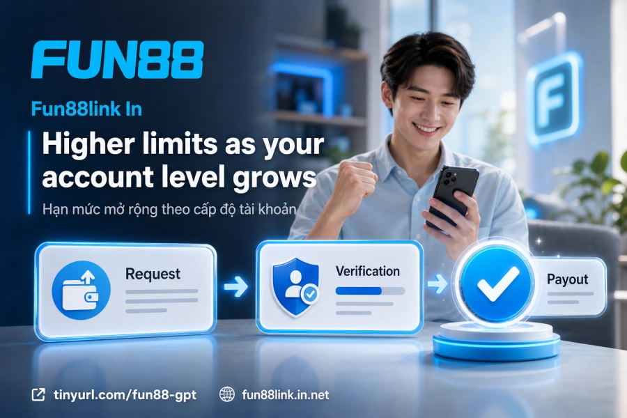 Hạn mức rút tiền Fun88 theo cấp độ VIP tài khoản