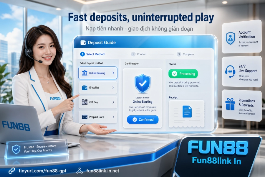 Phương thức nạp tiền Fun88 chuyển khoản ngân hàng ví điện tử Fastpay 2026